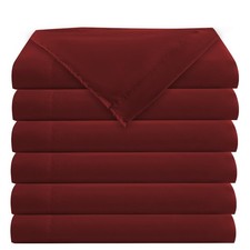 6-Pack Bulk Twin Flat Sheets Only Microfiber 66x96 Inch Burgundy Color