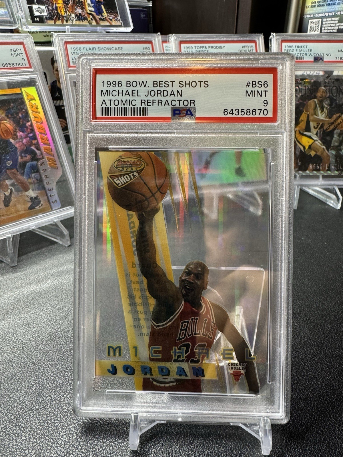 1996-97 Bowman's Best - Shots Michael Jordan #BS6 Atomic Refractor PSA 9 Mint.