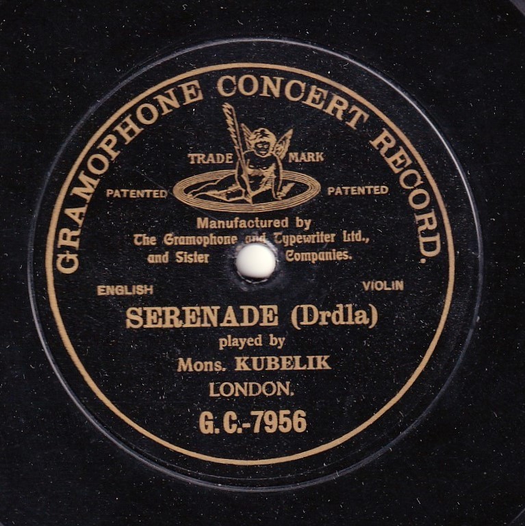 Kubelik. Drdla (Serenade). G&T 7956. NM--