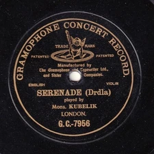 Kubelik. Drdla (Serenade). G&T 7956. NM--