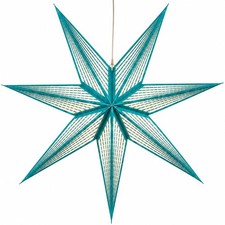 7-Point Paper Star Lantern - Striped Cutout Hanging Light Decoration - Foldab...