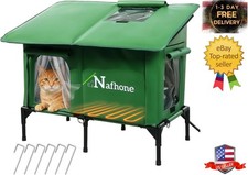 Heated Cat House for Outside, Extra Large Size Insulated Weatherproof Outdoor Ca