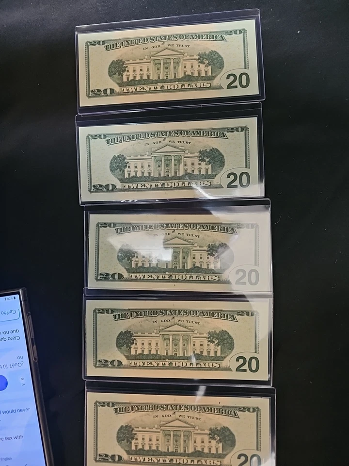 5 LUCKY 2017 20 Dollar Bills with Sequential Ser. Numbers an 69 & 777 In Serial# - Image 3 of 4