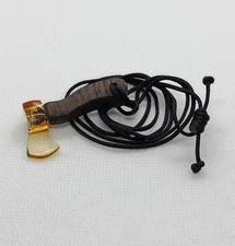 Viking Axe Hand Carved Gunuine Baltic Amber Bog Oak Pendant 2g