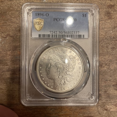 #ad 1896 o morgan silver dollar au 50 $200.00