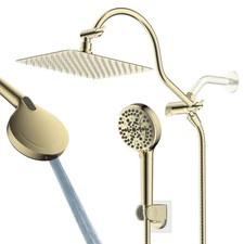 Hibbent High Pressure Rainfall 10 Inch Shower Head/Handheld Showerhead Combo