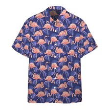 3D Flamingo Bird and Tropical Flowers Custom Hawaii Shirt