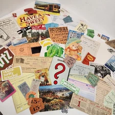 50 pc junk journal paper pack vintage paper ephemera lot checks receipts etc Q16