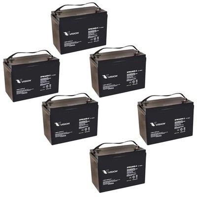 6x VISION 3FM180D-X 6V 180AH SEALED DEEP CYCLE BATTERY