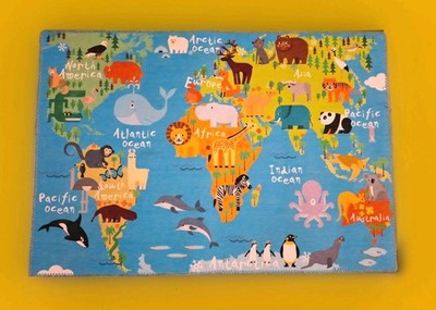 80x120cm Weltkarte Spielteppich My Torino Kids Obsession Sehr Guter Zustand