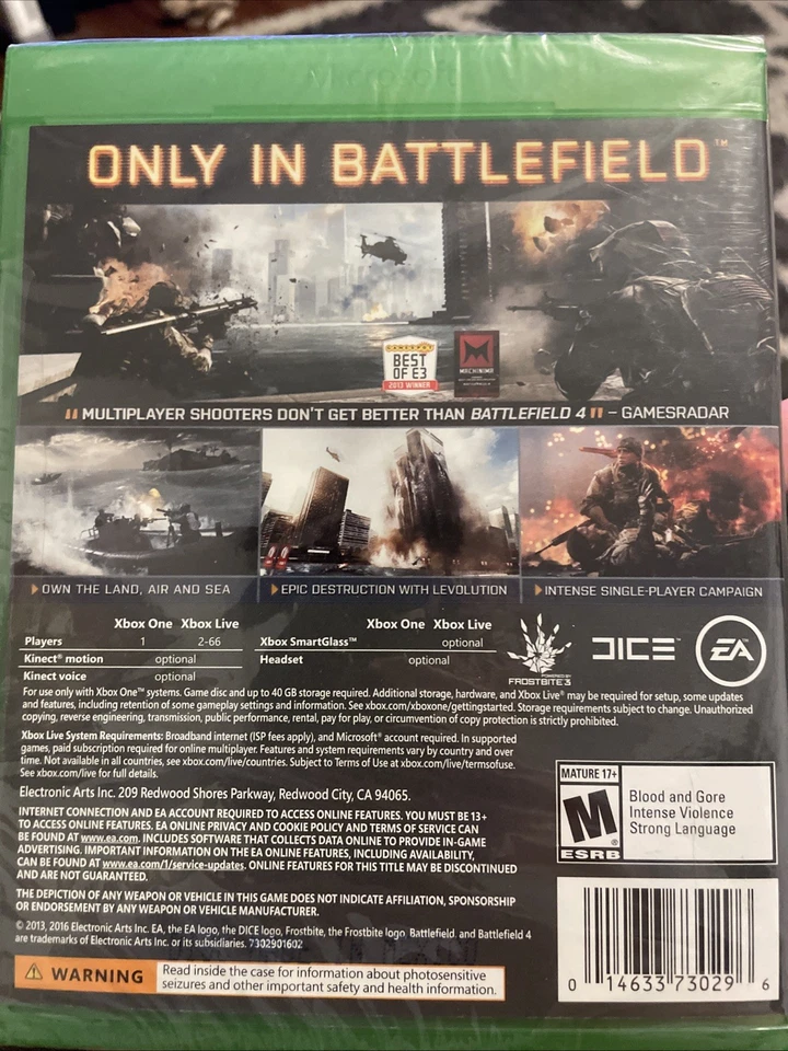 Battlefield 4 (Microsoft Xbox One, 2013) Brand New Factory Sealed! - Image 2 of 2