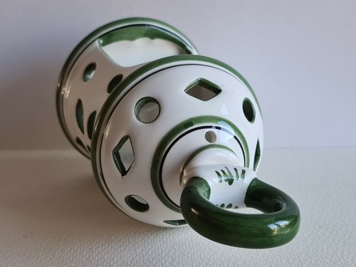 Pintado A Mao Candle Holder Ceramic Centerpiece Taper Candlestick Free Standing - Picture 8 of 9