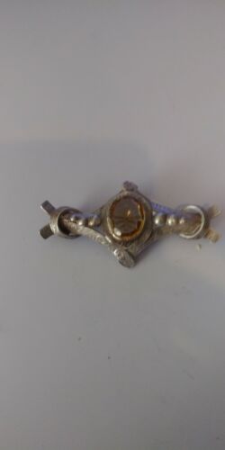 Vintage Sterling Brooch with unknown stone - image 1