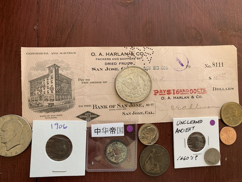 Old and New Coin lot 1890 P Morgan Silver dollar + More