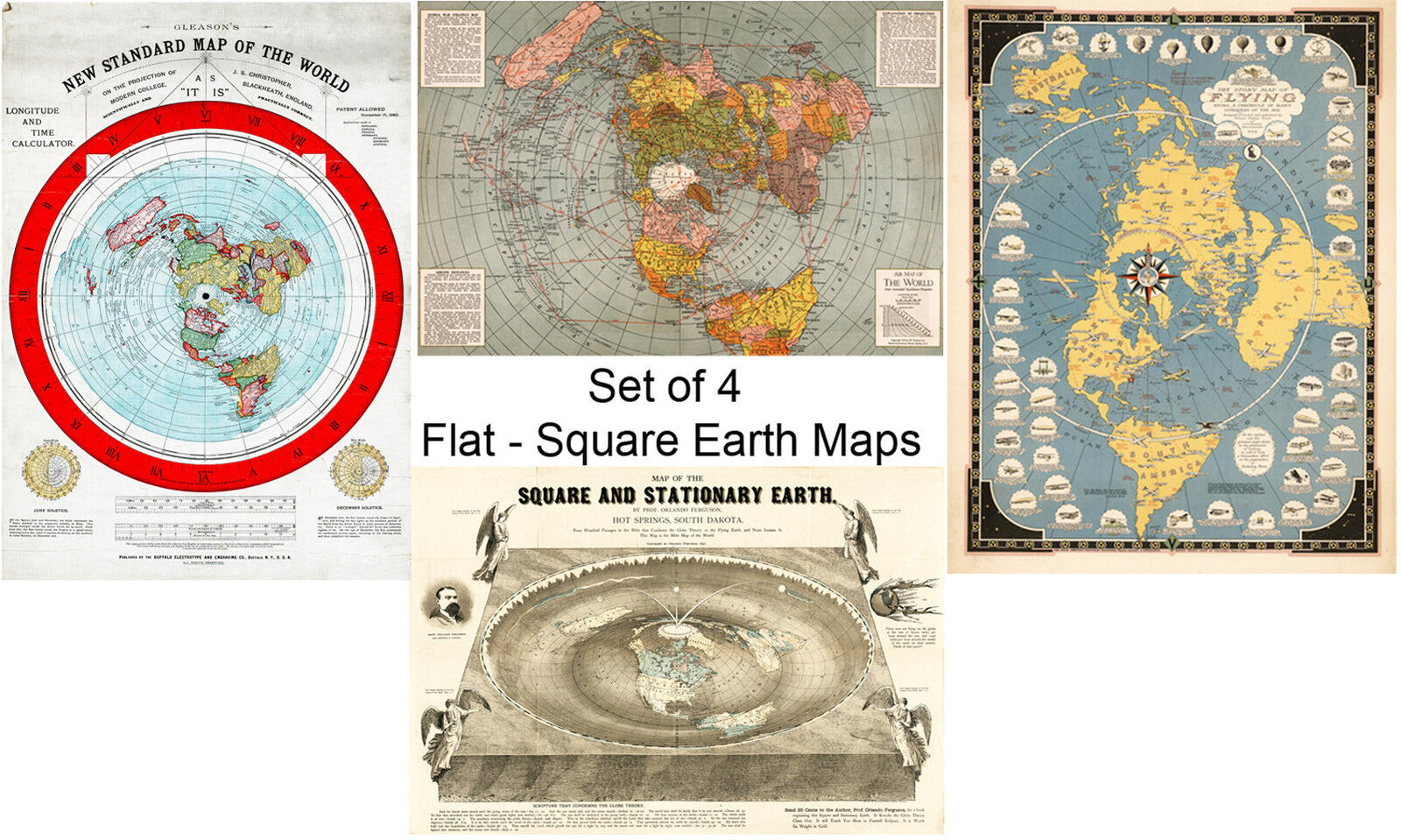 flat earth map with countries