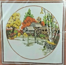 New in Package Sunset Designs Kit 2473 Fall Mill Pond Fits Frame 16 x 16"  