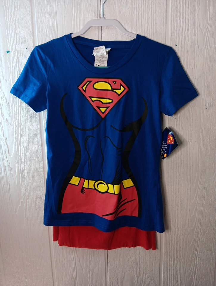 Camiseta Rubie's Supergirl Para Mujer M Top Capa Desmontable DC Comics Disfraz Nueva con Etiquetas Foto 2 de 4