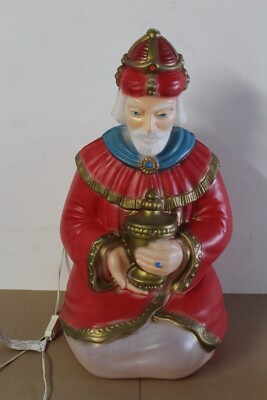 General Foam Plastics Lighted Nativity Blow Mold Kneeling Wiseman Magi King