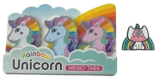 Rainbow Unicorn Memo Tabs Magnetic Pin Kids Women Gift Pink Blue White School