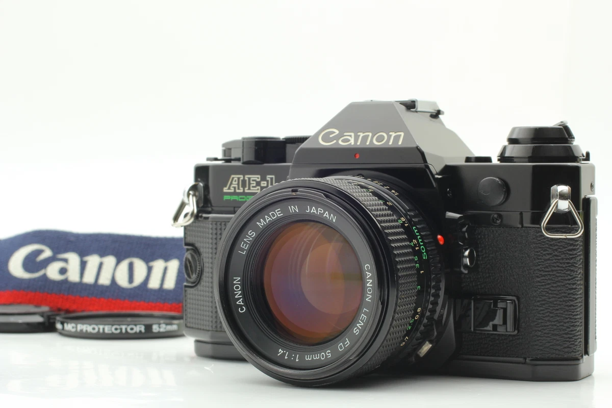 [Near MINT] Canon AE-1 Program Black Film Camera New FD NFD 50mm F1.4 From  JAPAN