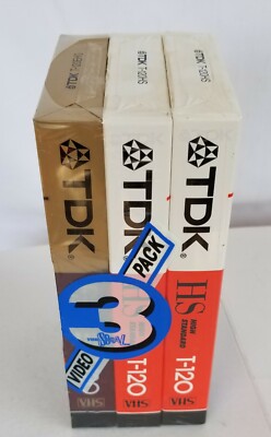 Pack of 3 .. TDK T120EHG & T120EHS New, Sealed in Package