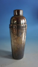 Art Deco Cocktailshaker Shaker Metall versilbert Hammerschlag Dekor (0524-046)