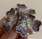 RHINESTONE BUTTERFLY RING NEW PURPLE/LAVENDER ADJUSTABLE SIZE — photo 2