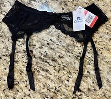 NWT B.Tempt'D Womens P/S Flower Lace Garter Belt Black by Wacoal