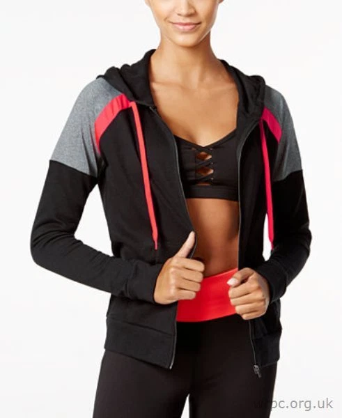 Chaqueta con Capucha Energie Active Junior Bloqueo de Color Top Cremallera Atletismo Negra XS Foto 3 de 4