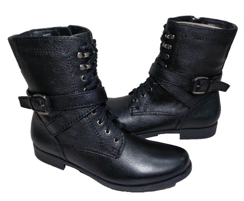 Bottines Earthies Del Rey En Cuir Noir - Pointure 9.5 US, Talon Bas, Neuf Avec Emballage