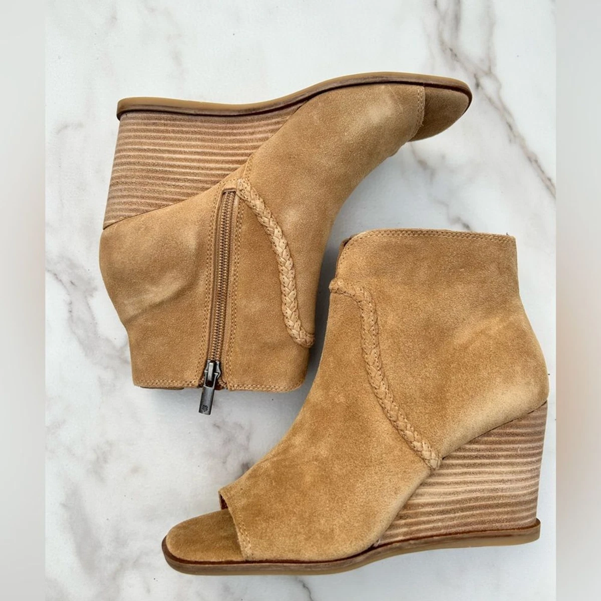 Peep toe wedge booties cheap