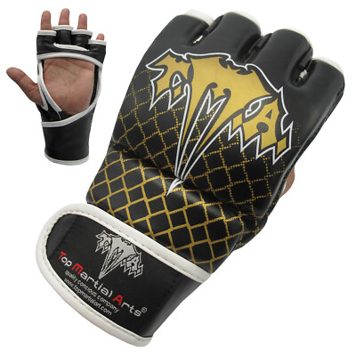MMA Synthetic Leather Boxing Gloves Sparring Kick Thai Gym PunchingBag Half Mitt