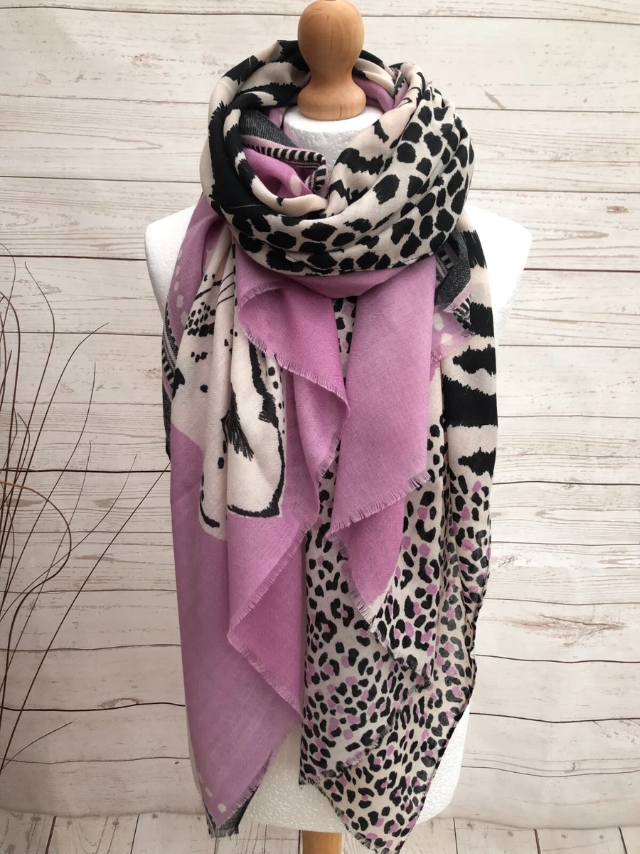 Purple leopard print deals scarf