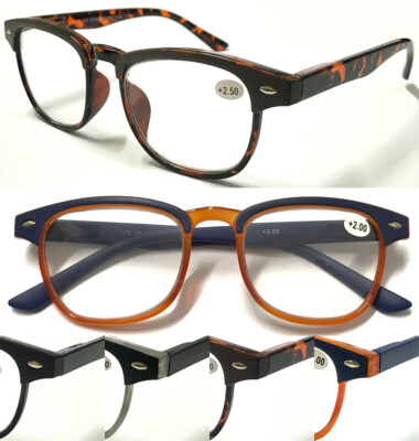 L867 stilvolle Lesebrille/mattes Brauengestell/Federscharniere & Retro Design