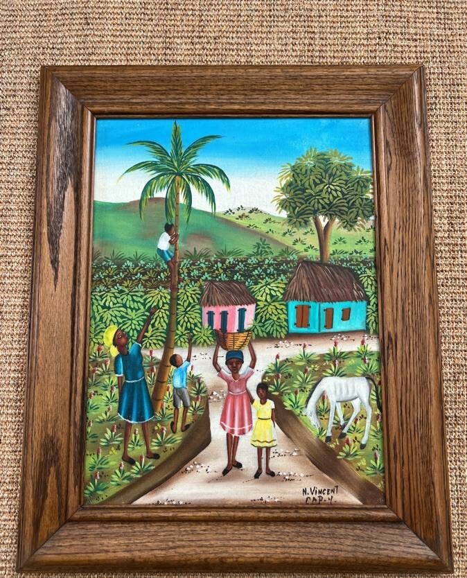 Framed Oil On Board Painting By N. Vincent