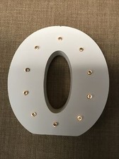 6 Inch Wooden Light Up Sign LED Marquee Letter Alphabet Light Sign O