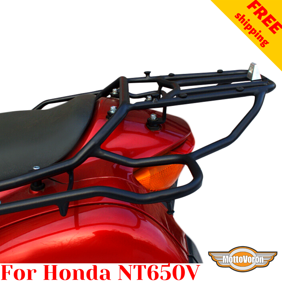 Complete Rear Luggage Rack System For Honda NT650V Deauville – Black Steel, Custom Colors
