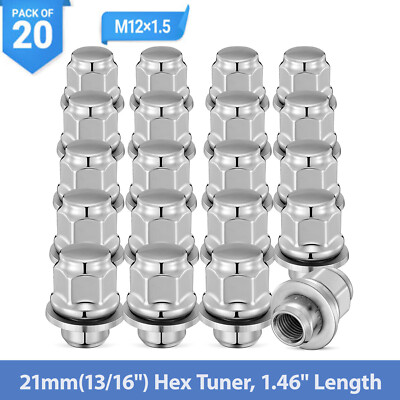 Qty 20 Chrome 12x1.5 Wheel Lug Nuts Mag Seat Washer for Qty 20 Chrome 12x1.5 Wheel Lug Nuts Mag Seat Washer for