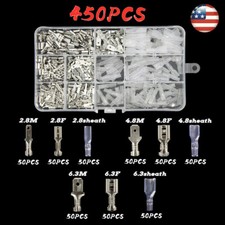 450PCS Assorted Insulated Electrical Wire Terminal Crimp Connector Spade Set Kit