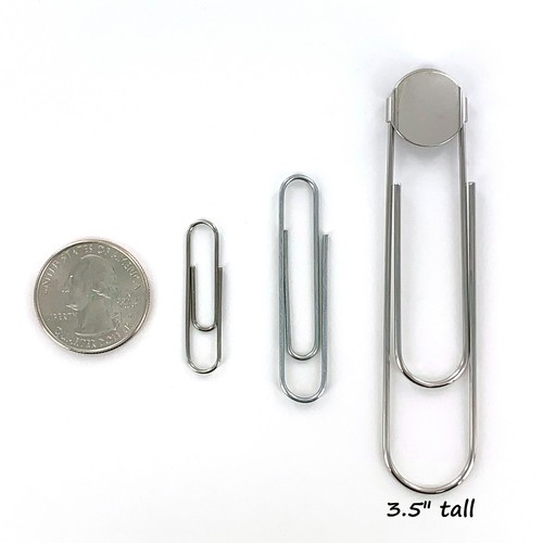 JUMBO Paper Clips 50 pcs (YOU CHOOSE FINISH) 3 1/2" Bookmarks/Paperclips/Gluepad - Picture 6 of 10