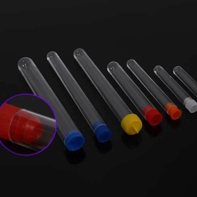 Plastic Clear Laboratory Test Tubes Sample Container with Stopper Food Bottle ca