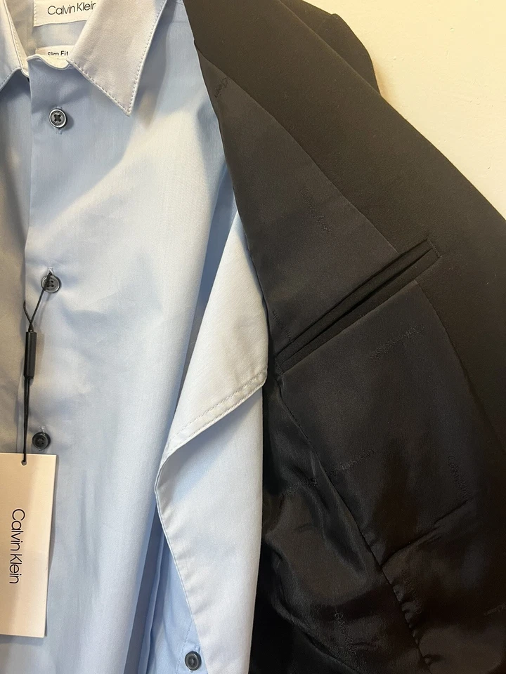 Calvin Klein Boys Blazer Suit Jacket Black Summer/Spring Sz 6 - Image 4 of 4