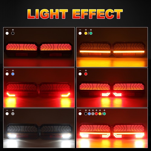 2x Kit de luces traseras LED impermeables para autocaravana cámper remolque camión señal de giro trasera - Imagen 4 de 10