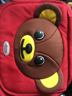 Kinderrucksack Schulrucksack klein Sammies by Samsonite dunkelrot Bär Motiv neu