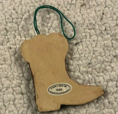Kurt Adler Brown Boot Christmas Ornament Vintage 1988 - Picture 3 of 3
