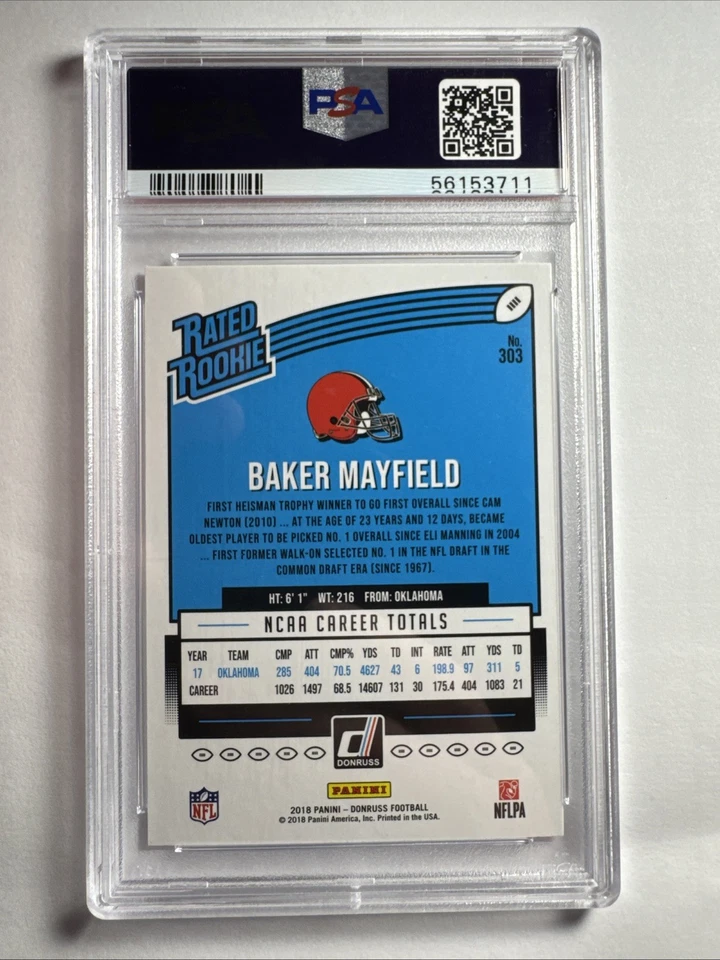Panini Donruss 2018 clasificación Rookie Baker Mayfield #303 Foto 2 de 3