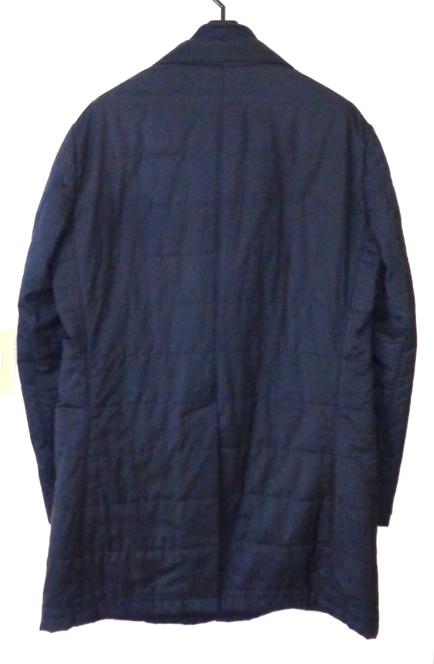Corneliani ID Waterproof Quilted Jacket Size 50 Mens Navy ITALY Padded Coat Wool - Image 3 of 4