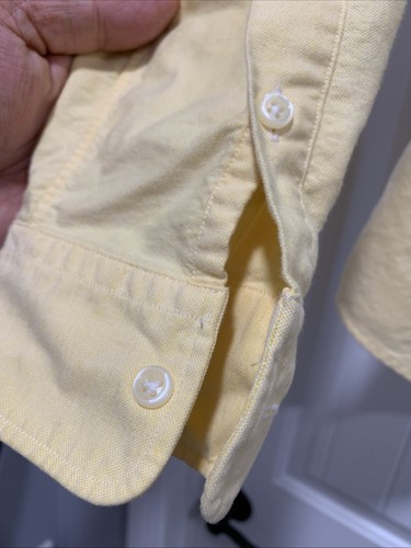 Ralph Lauren Shirt Youth 10 Medium Yellow Slim Fit Button Up Flesh Pony Boys - Picture 6 of 10