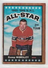 1966-67 Topps  Hockey #130  2nd Team All-Star  Gump Worsley w/Bobby Orr on Back