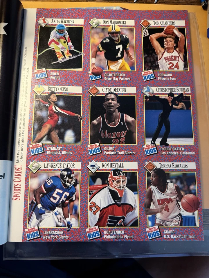 SI PARA NIÑOS (ENERO 1991) con HOJA DE TARJETA SIN CORTAR LAWRENCE TAYLOR & BRIAN SHIMER AUTOMÁTICO Foto 4 de 4